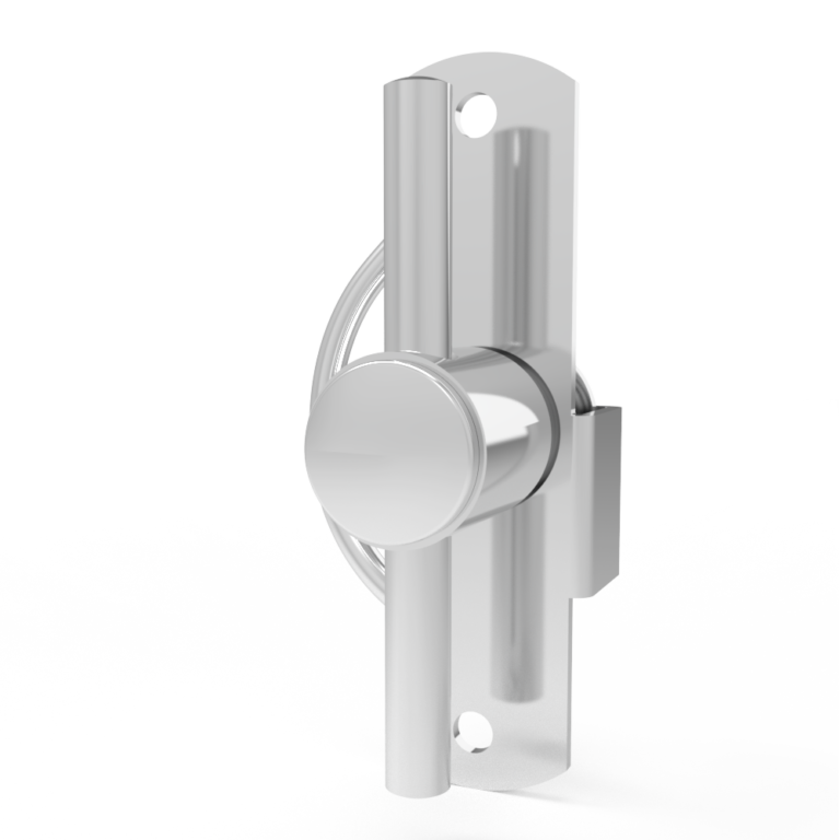 Compression Door lock, Self-adjusting Latch, medium, T-handle, tool lock, rivet/screw through hole mount, smooth, stainless steel, primary color, C7-1009