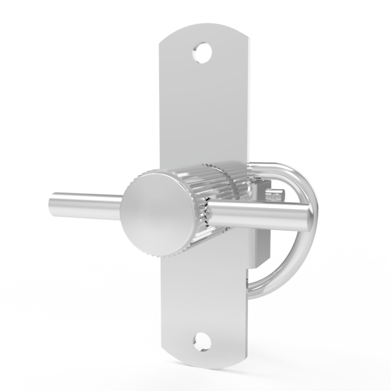 Compression Door lock, Self-adjusting Latch, large, T-handle, tool lock, rivet/screw through hole mount, smooth, stainless steel, primary color, C7-1014