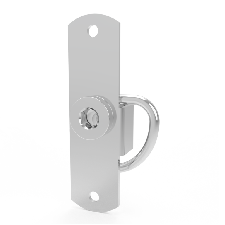 Compression latch, self-adjusting, spring Latch, big size, tool lock, hexagonal groove, rivet/screw through-hole installation, smooth, stainless steel, primary color, C7-1015