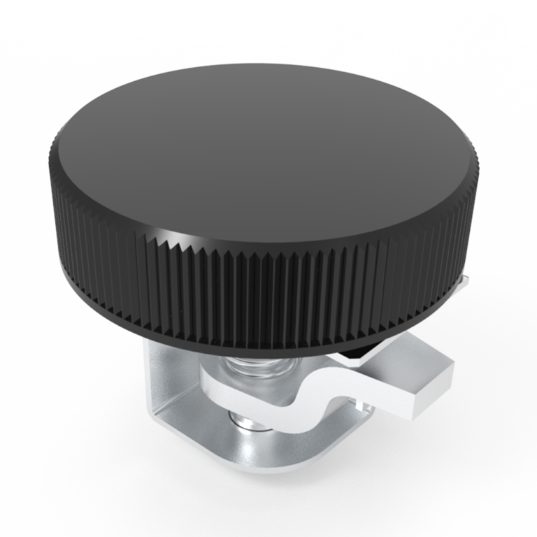 Compression lock, self-adjusting, large size, unlimited, nylon knob, steel, electrogalvanized, bright,C7-1020
