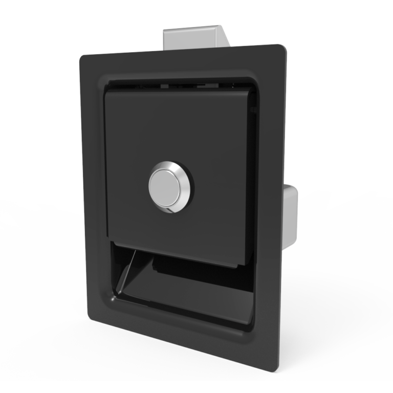 Paddle latch, large,CH751 key locking, 11.9 mm (.468 in) grip, stainless steel, powder coating, black MS912-10