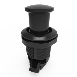 Push-to-Close Latch, No Restriction, Plastic,Black,C1-2002