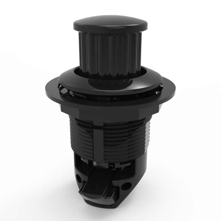 Push-to-Close Latch, No Restriction, Plastic,Black,C1-2004
