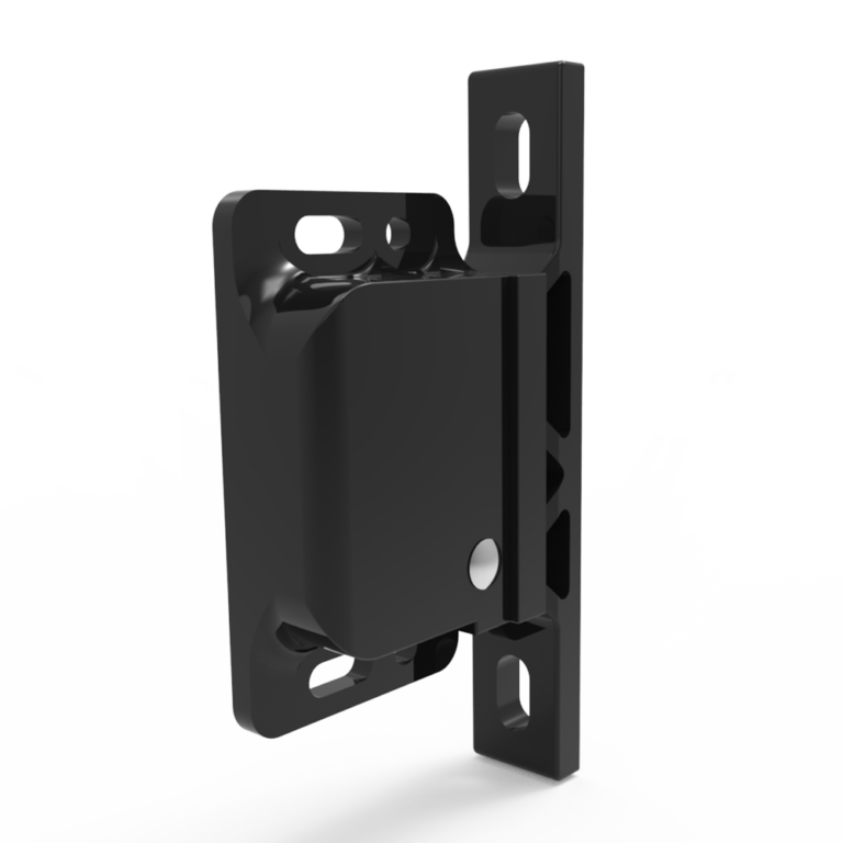 Push-to-Close Latch, Rivet / Screw (thru hole) Mounting, 13N (3 lbf), Plastic, Black,DK738-1