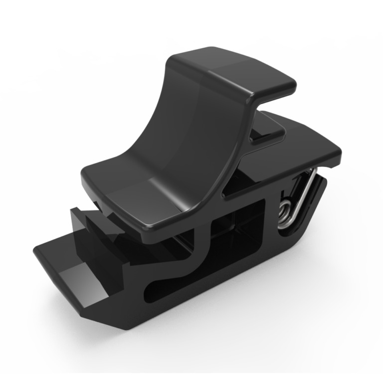 Push-to-Close Slide Latch, Snap-in, Small Size, 1.2mm (.050 in) Panel Thickness, 4.8mm (.190 in) Total Grip, ABS, Black DK726-1