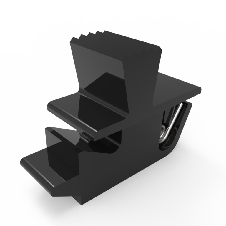 Push-to-Close Slide Latch, Snap-in, Small Size, 0.76mm (.030 in) Panel Thickness, 2.54mm (.100 in) Total Grip, ABS, BlackDK727-1