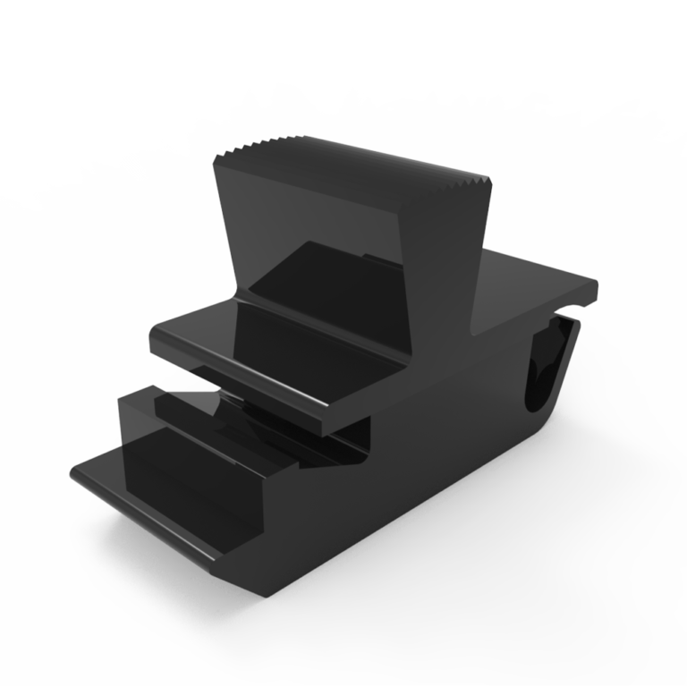 Push-to-Close Slide Latch, Snap-in, Small Size, 1.2mm (.050 in) Panel Thickness, 4.8mm (.190 in) Total Grip, ABS, Black DK727-3