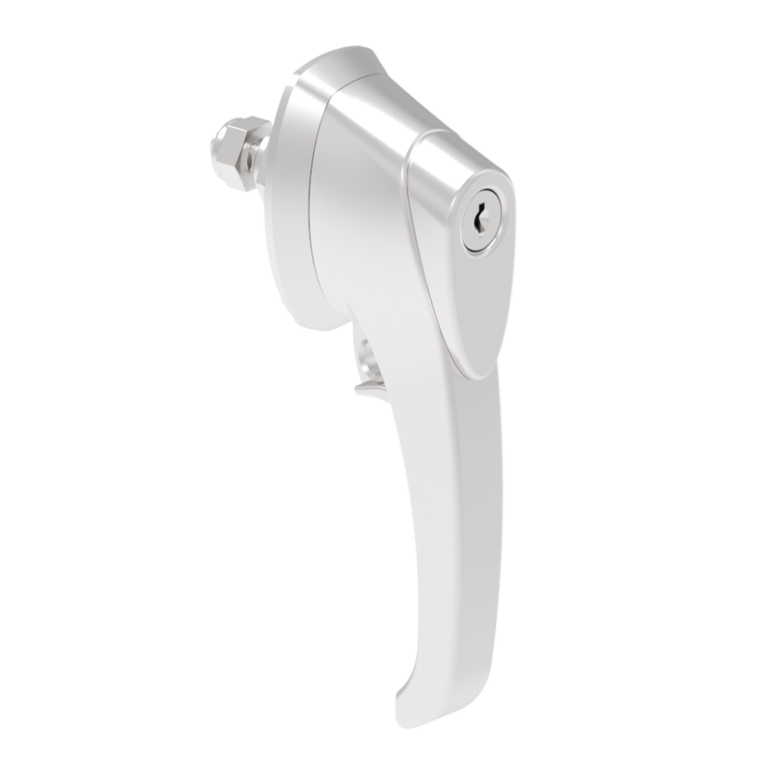 Quarter CAM latch, L-handle with padlock, key locking ,with CAM, stainless steel, polished, bright,B-1520-2-A1