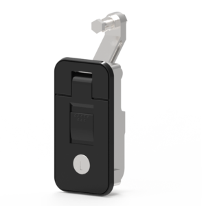 Compression Type Door Lock, Sealed Lever, Small, Key Lock, Lock with Dust Cover, Zinc Alloy, Powder Coating, Black A-1446-11-10