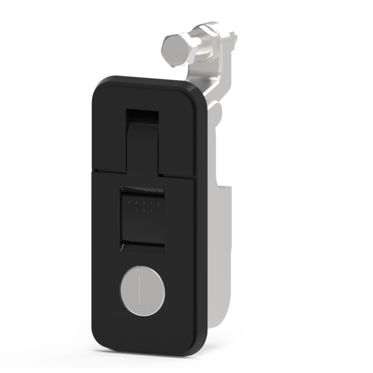 Compression Type Door Lock, Sealed Lever, Small, Key Lock, Lock with Dust Cover, Zinc Alloy, Powder Coating, Black A-1446-21-10
