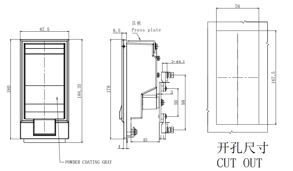 T-handle Heavy duty lock MS888-2 size