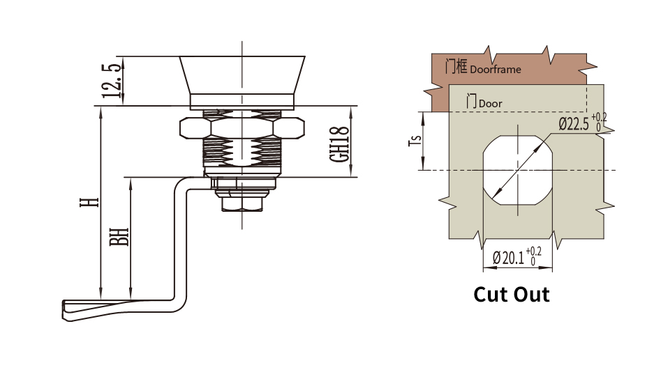 Quarter Turn Lock MS702 size