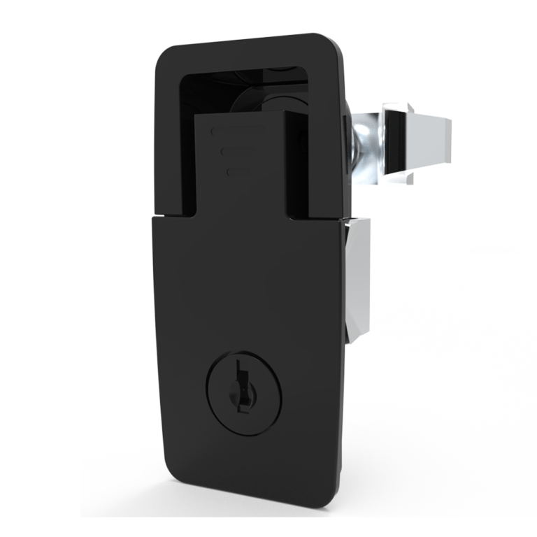Compression Latches, Lift-Turn Series, Medium, Flush, Keyed, Zinc Alloy, Powder Coated, Black,MS726-2-10